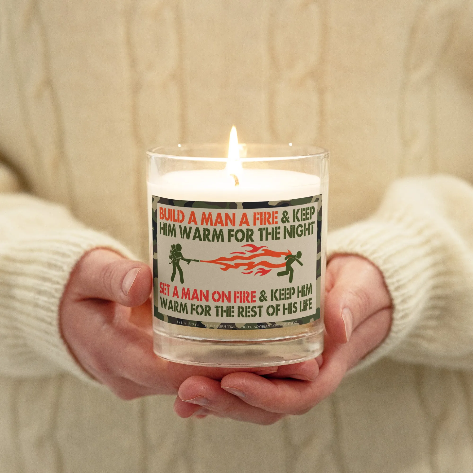 Build A Man A Fire Glass Jar Candle