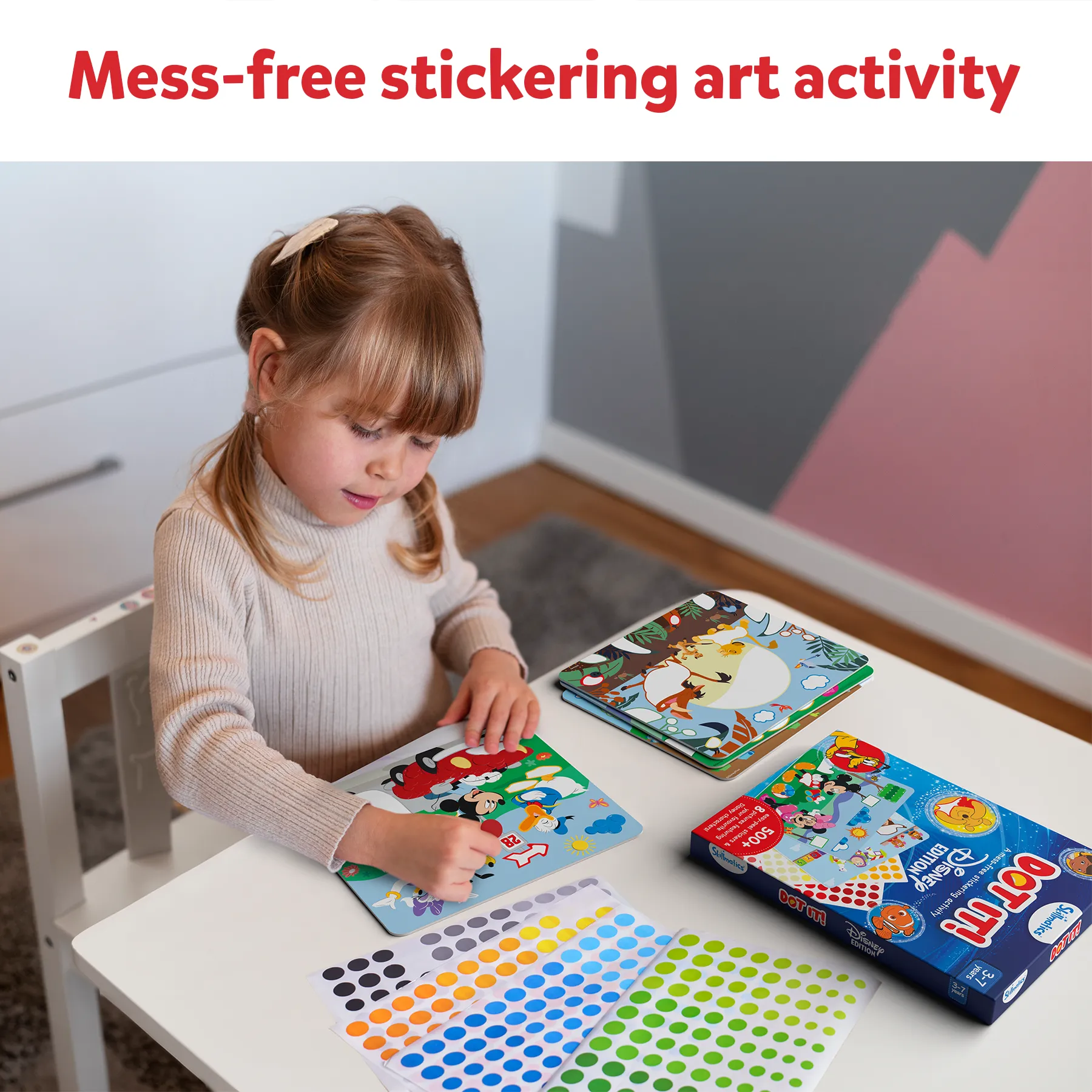 Skillmatics Art Activity - Dot It Disney Edition, No Mess Sticker Art for Kids, Craft Kits, DIY Activity, Gifts for Girls & Boys Ages 3, 4, 5, 6, 7, Travel Toys for Toddlers