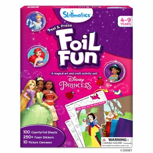 Skillmatics Art & Craft Activity - Foil Fun Disney Princess, No Mess Art for Kids, Craft Kits & Supplies, DIY Creative Activity, Gifts for Girls & Boys Ages 4, 5, 6, 7, 8, 9