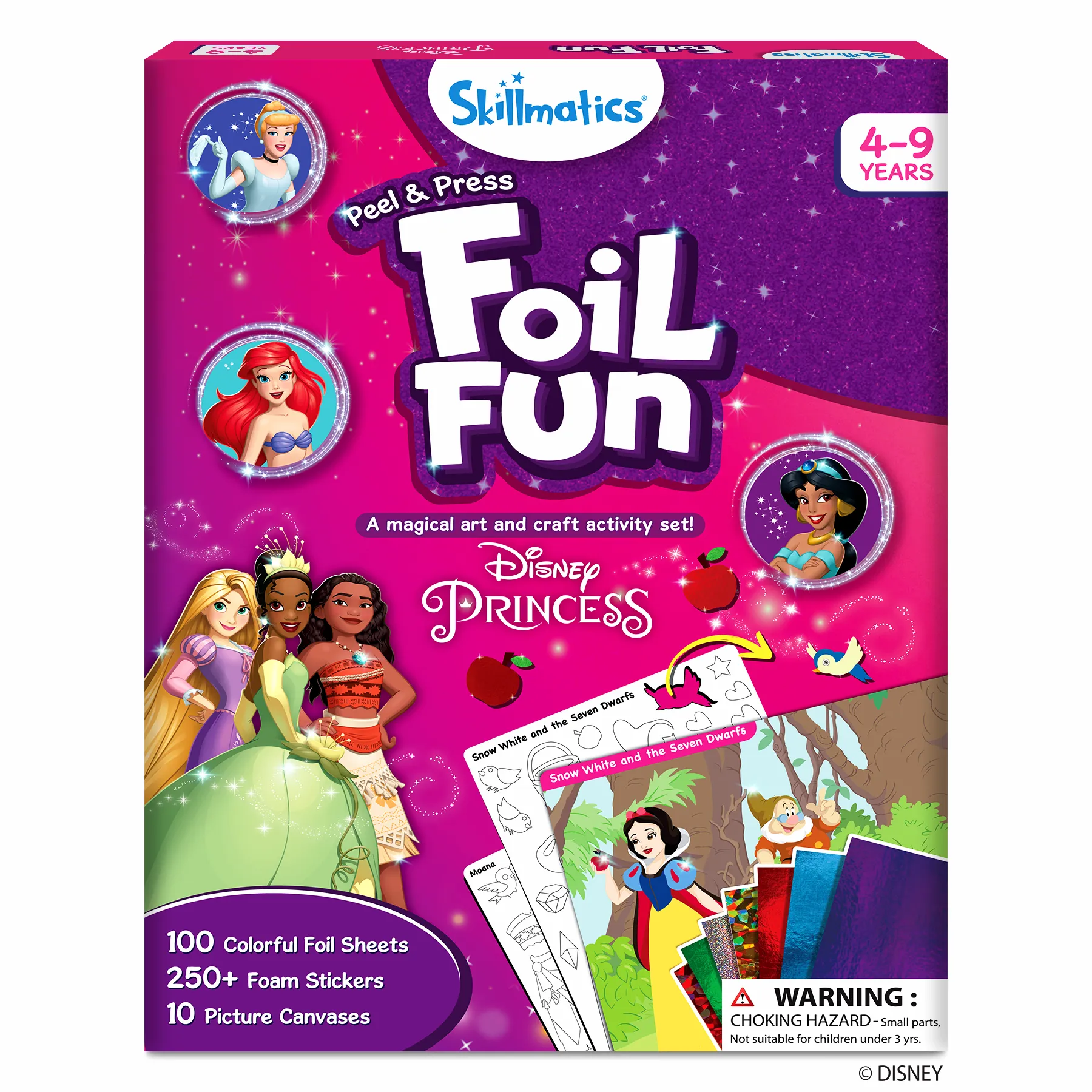 Skillmatics Art & Craft Activity - Foil Fun Disney Princess, No Mess Art for Kids, Craft Kits & Supplies, DIY Creative Activity, Gifts for Girls & Boys Ages 4, 5, 6, 7, 8, 9