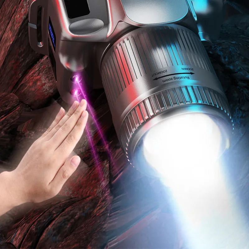 Zoombare LED-hoofdlamp met 6 standen en bewegingssensor