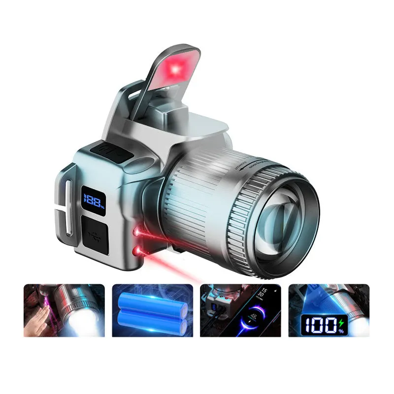 Zoombare LED-hoofdlamp met 6 standen en bewegingssensor
